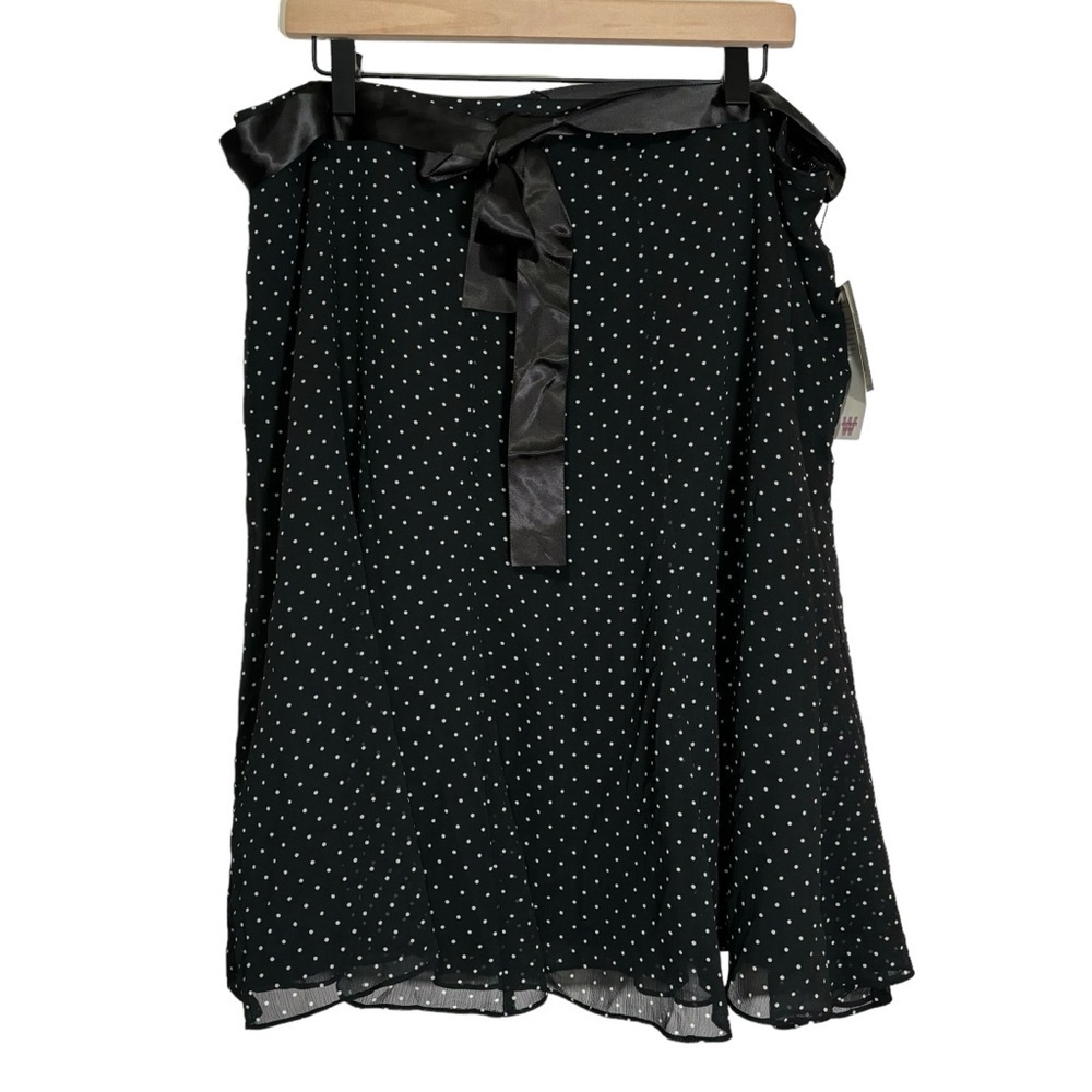NWT Liz & Co. Woman Polka Dot Sheer Lined Skirt Office Workwear Women's Size 2X